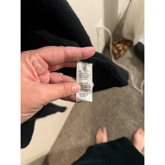 Pink Martini  Black Wool Long Sleeved Open Stockport Cardigan - Picture 9 of 11